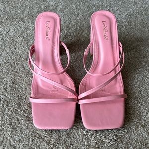Pink Heeled Sandals